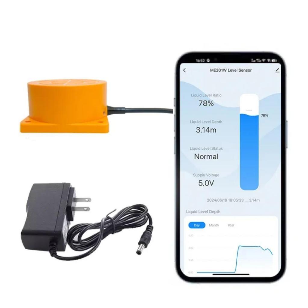 Sensor Medidor Tempo Real de Reservatório de Caixa d' Água Ultrassônico Wi-Fi com App Tuya Alexa Cisterna Smart