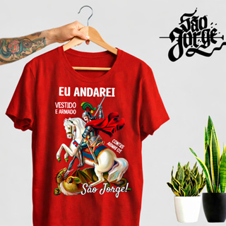 Camisetas São Jorge vermelha santo guerreiro – Fé que te acompanha! em Oferta na Shopee