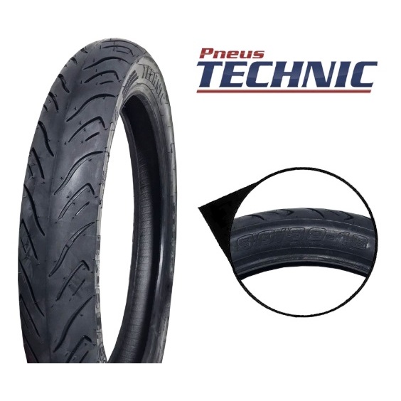 Pneu Technic Sport R 90/90-18 Sem Câmara Titan Fan Start Factor Fazer Yes 125 150 160 traseiro (27343)