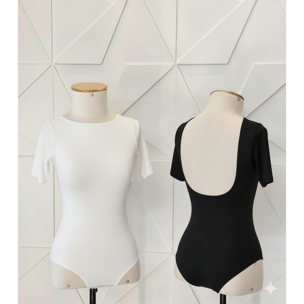 Body Feminino Costa Nua Poliéster Premium Sensual Luxo Forrado Blusa Com Manga Bori Suplex Baby Look Top