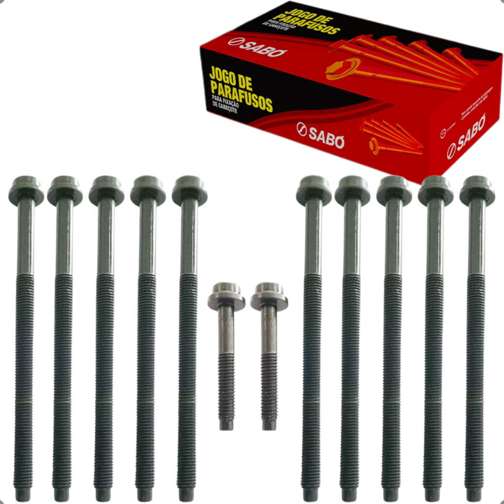 Jogo 12 Parafusos De Cabeçote Fiesta Ká Courier Ecosport Focus 1.0 1.6 8v Zetec Supercharger Sabó em Oferta na Shopee