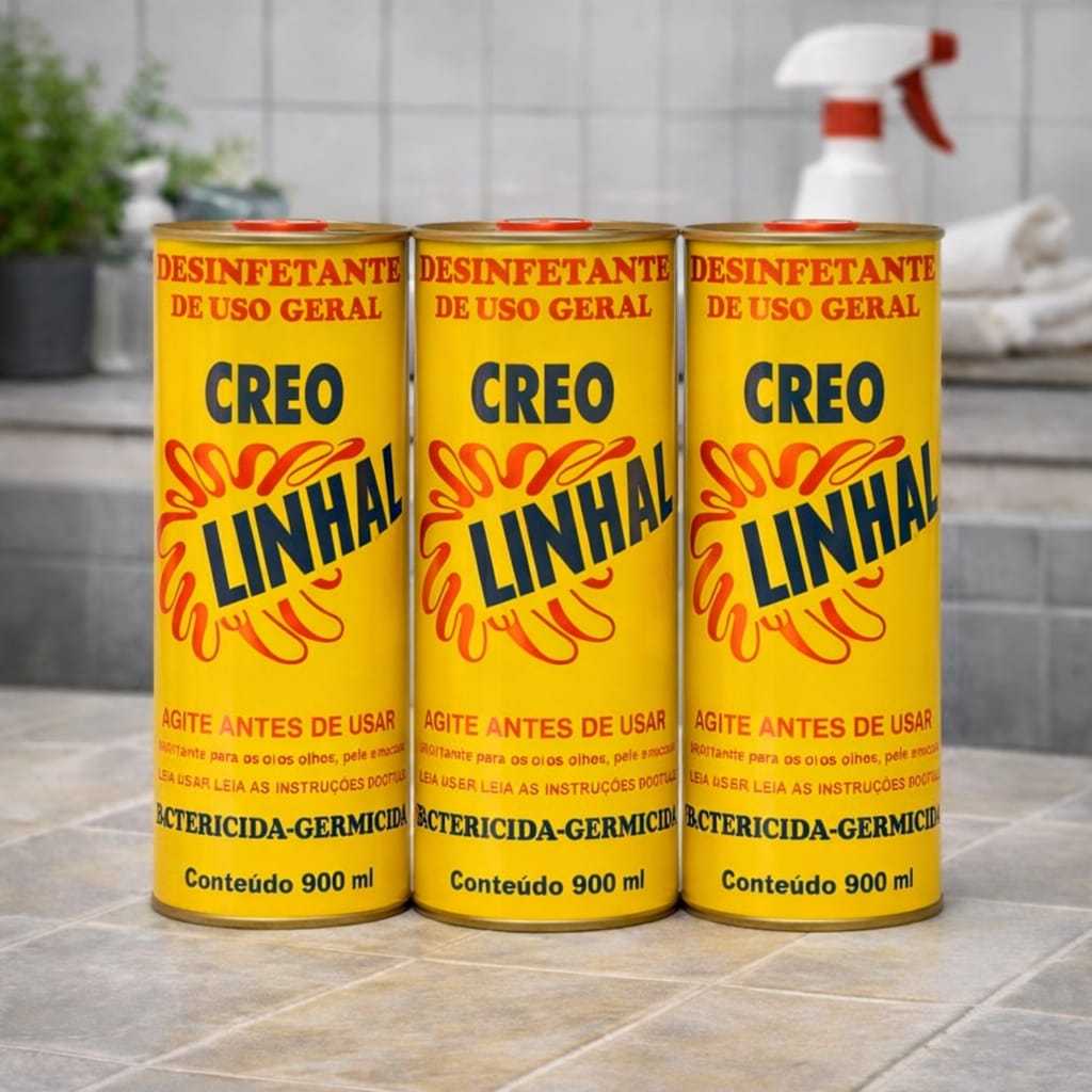 3 Unidades Desinfetante Creolina Linhal Creolinhal 900ml Elimina Odores em Oferta na Shopee