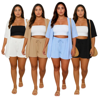 Conjunto 2 Peças Kimono + Short Duna Feminino Blogueira 2026 Moda Praia Saida de Praia Quimono em Oferta na Shopee