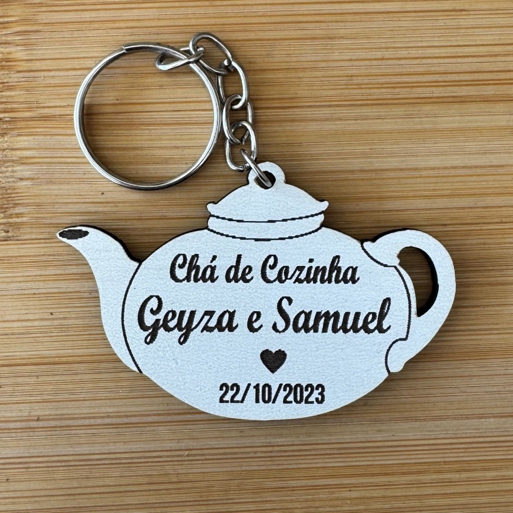 Kit Chaveiros Chá de Cozinha MDF Personalizados – Chá de Panela Casa Nova Personalizado MDF