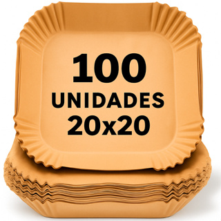 Kit 100 Forma Quadrada De Airfryer Descartável Antiaderente De Papel Cozinha 20x20x4,5cm em Oferta na Shopee