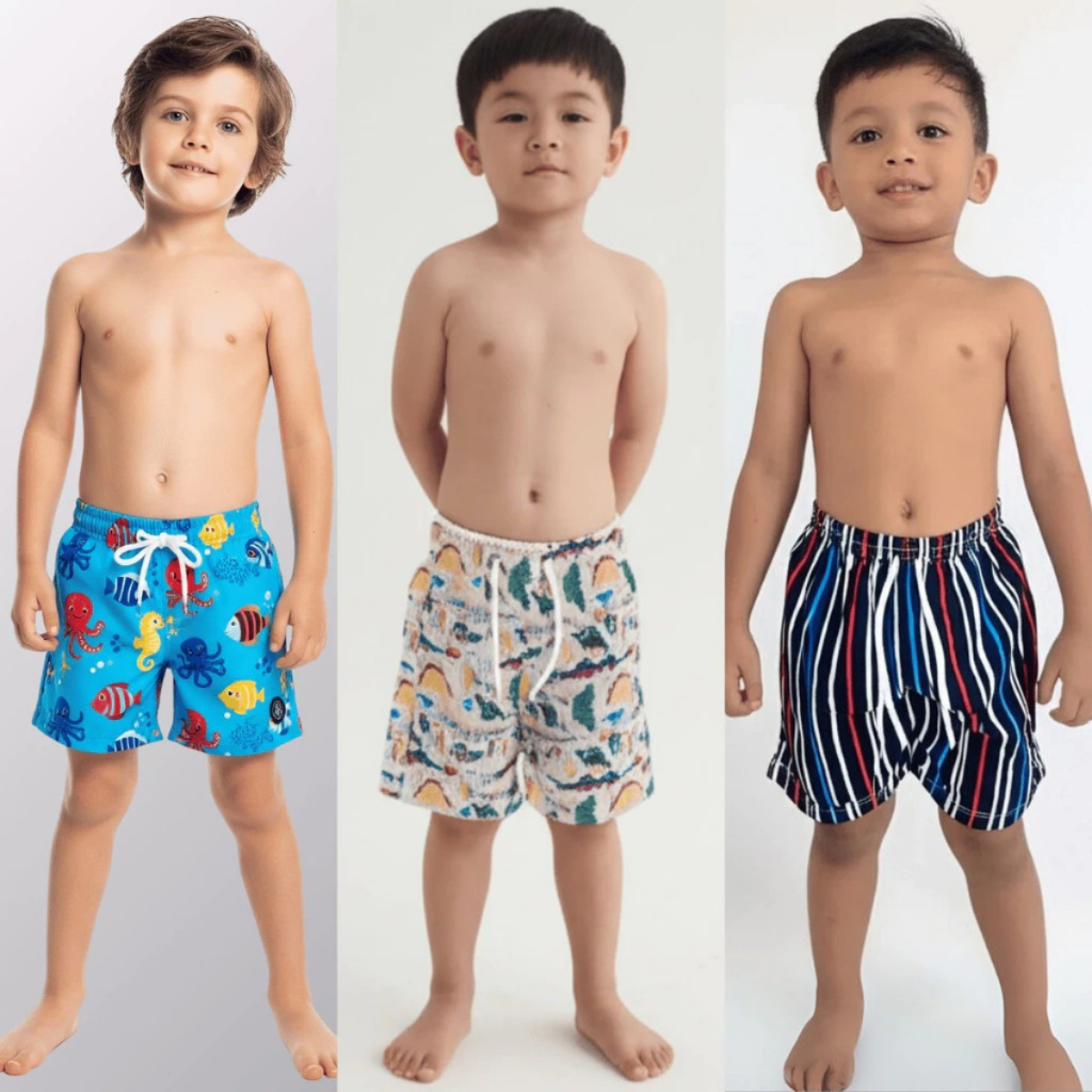 Kit 5 Bermudas Infantil Masculino Tactel Estampado Atacado Promoção,Soberano Stores