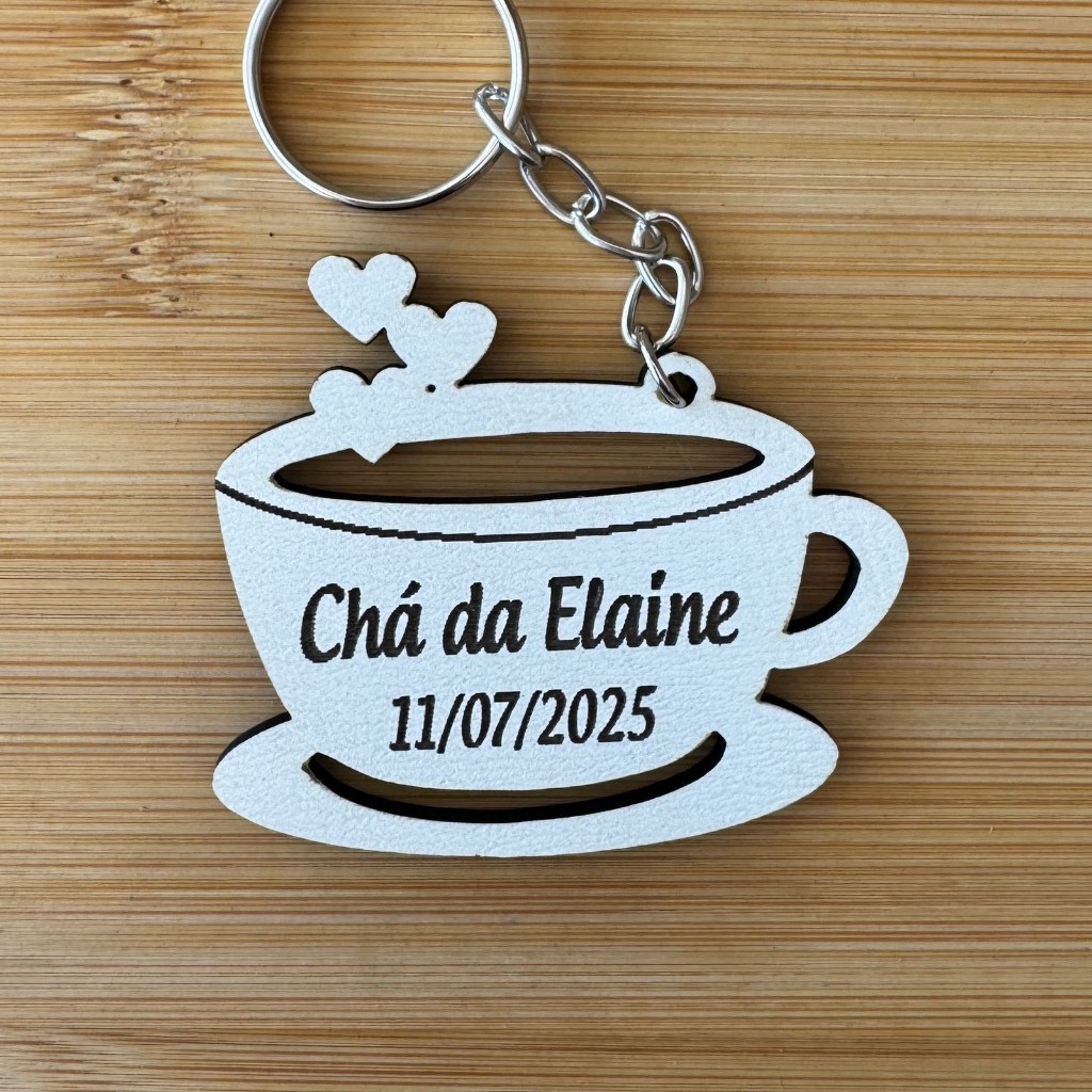Kit Chaveiros Personalizados MDF – Chá de Café, Chá da Tarde e Chá de Cozinha