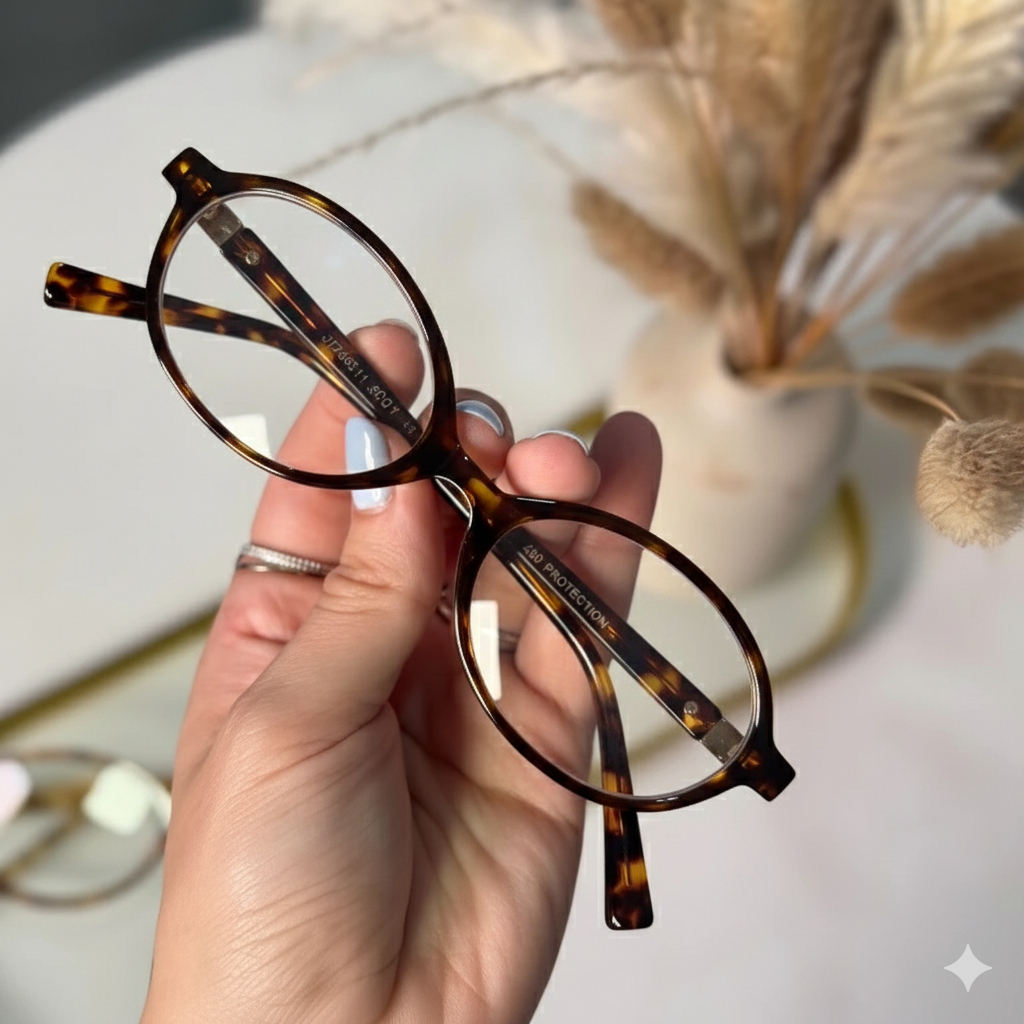 Óculos de Sol Feminino Vintage Oval Oncinha Tartaruga UV400