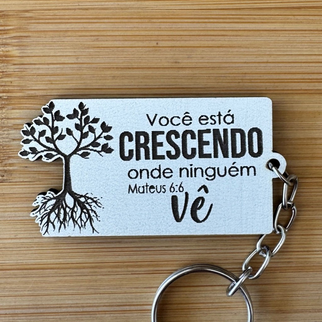 Kit Chaveiros Arvore em MDF Personalizado – Lembrancinha Cristã com Versículo Bíblico em Oferta na Shopee