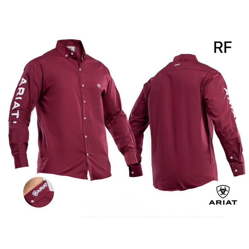 Detalhes do Camisa Manga Longa Masculina Bordada Da Ariatt Camisão Country Rodeio Cowboy Modelagem Perfeita