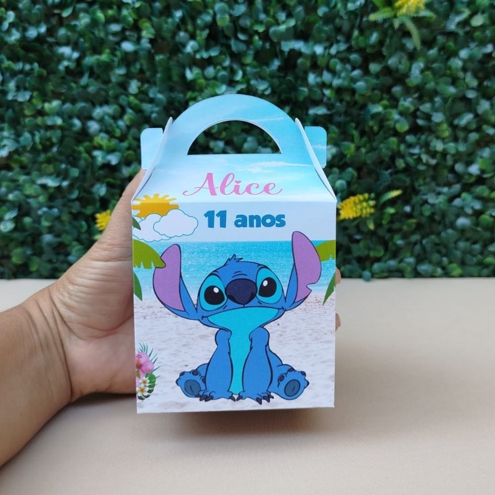 CAIXA MALETINHA PERSONALIZADA LILO E STITCH PARA LEMBRACINHA DE ANIVERSARIO
