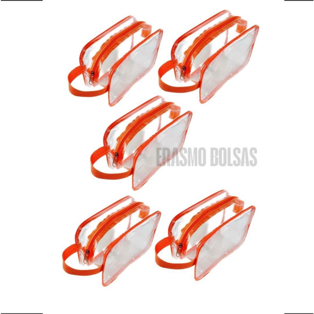 Indicado Kit Nécessaires 5 Unidades 20x15x8 Transparente cristal Pequena