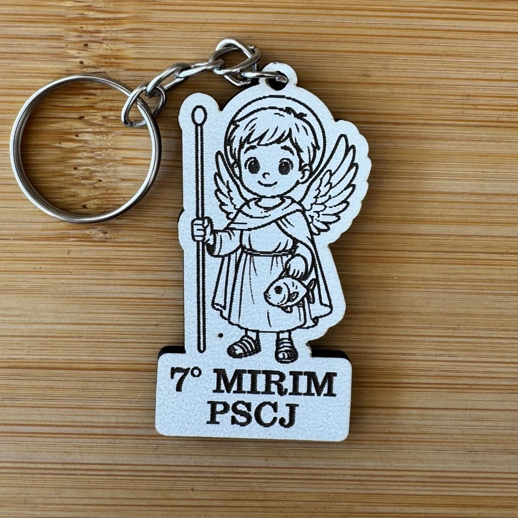 Kit Chaveiro São Miguel Arcanjo em MDF Personalizado | Lembrancinha Religiosa para Igreja Lembrancinha em Madeira MDF