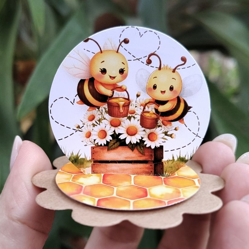 Aplique Em Pé Abelha Abelhinha Lembrancinha Aniversário Festa Infantil para Caixa Acrílica, Latinha