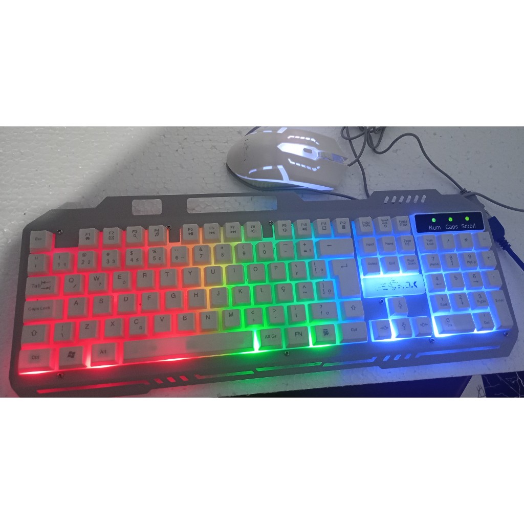 teclado  modelos váriados com fio USB com  ,LED RGB/sem mouse. em Oferta na Shopee