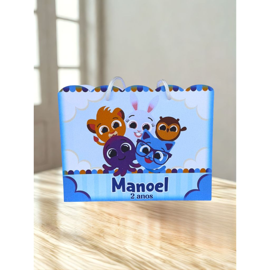 SACOLINHA BOLOFOFOS AZUL Personalizado | Sacola | Lembrancinha | Decoração | MIMOS BOLOFOFOS | FAZEMOS TODOS OS TEMAS