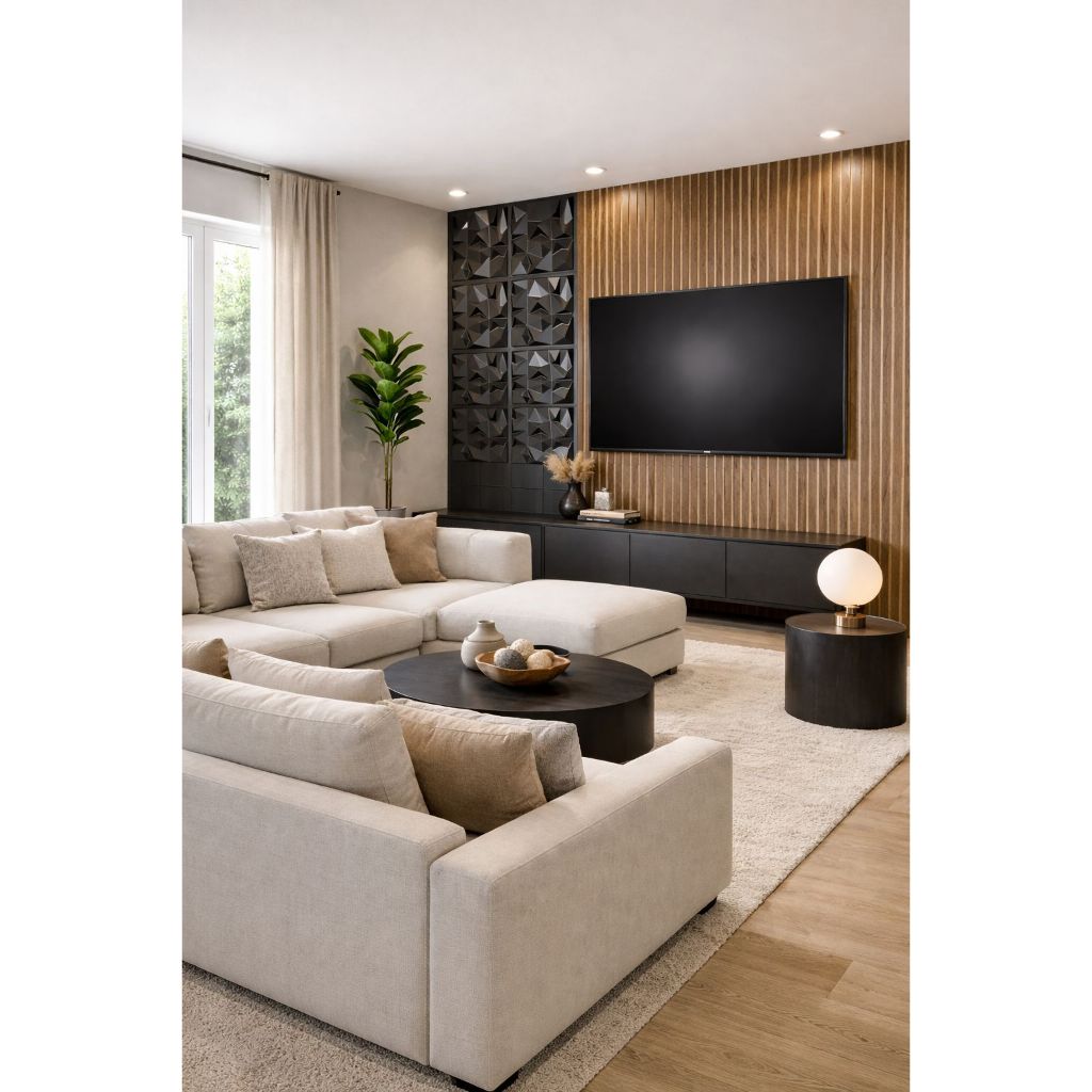 Kit 50 Até 200 Placas Ripados Decorativo Adesiva 45x10cm Painel Premium Qualidade Sala Penteadeira