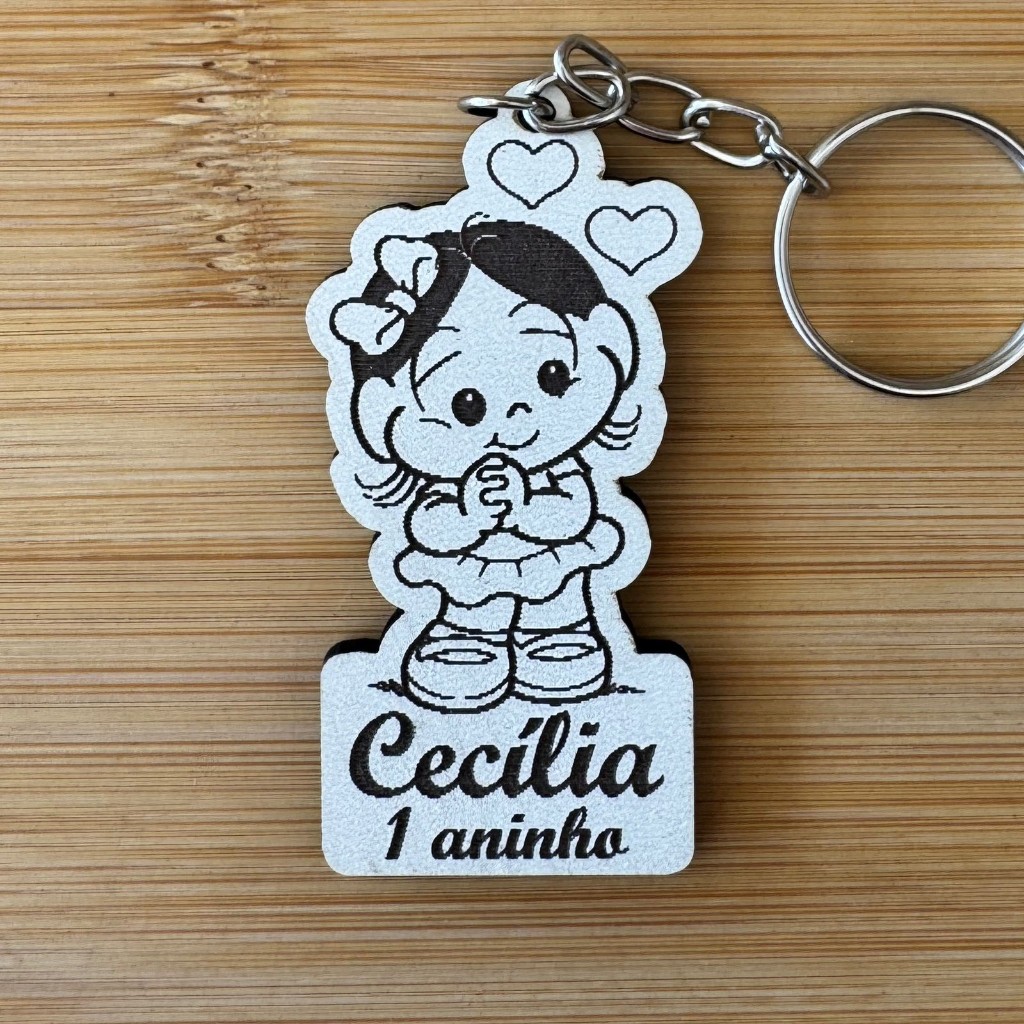 Kit Chaveiros Magali Personalizados MDF Aniversário Infantil 1 Aninho Lembrancinha Festa Personalizado MDF