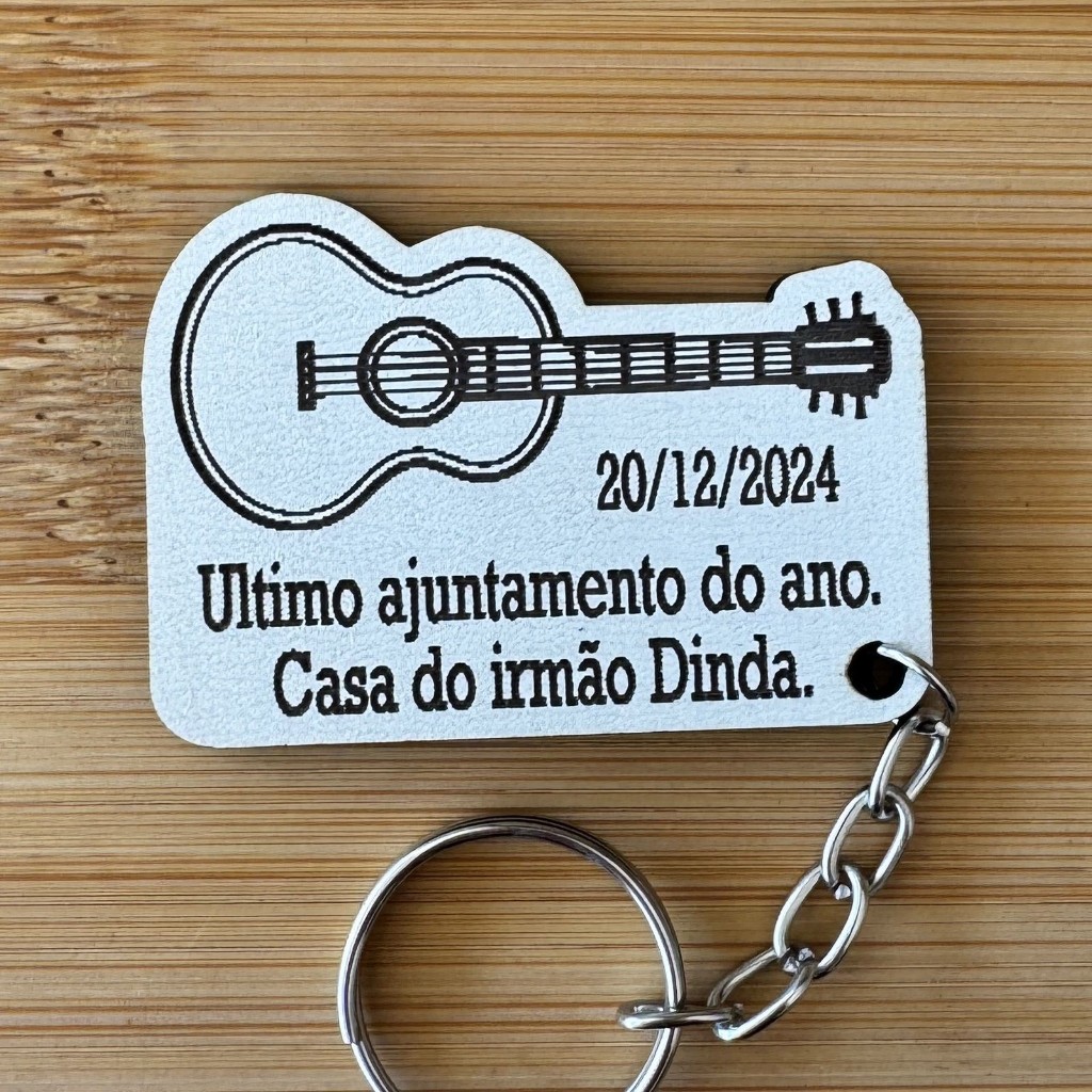 Kit Chaveiros Cavaquinho Personalizados MDF Música Samba Pagode Encontro Amigos Aniversários