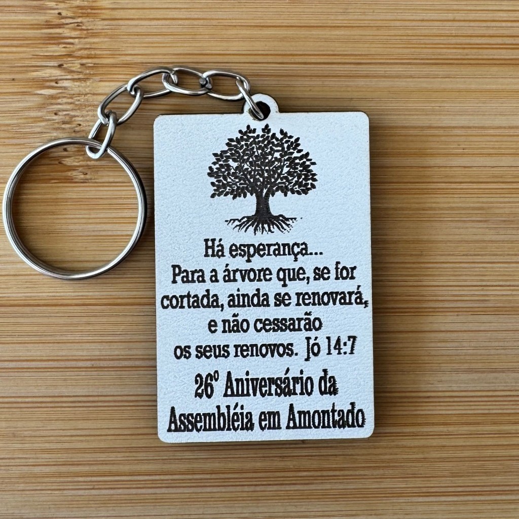 Kit Chaveiros Arvore Aniversário Igreja Personalizados MDF Evento Evangélico Versículo Bíblico