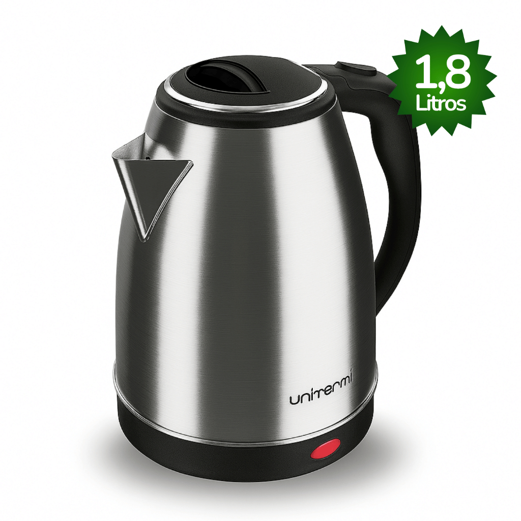 Chaleira Elétrica Unitermi Inox 1,8L 1200W Base Giratória Desligamento Automático Café 127v em Oferta na Shopee
