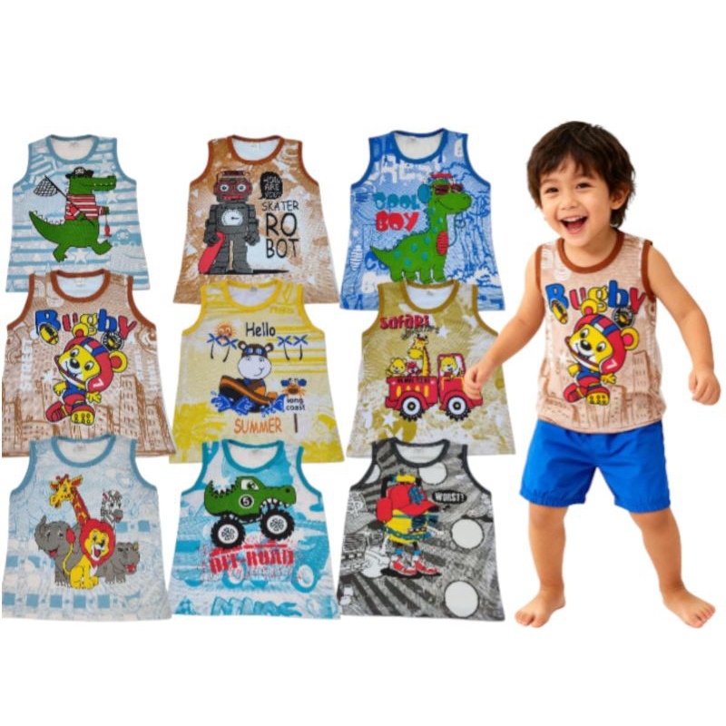Kit com 5 Regatas Infantis para Menino – Conforto e Qualidade (2 a 8 Anos)