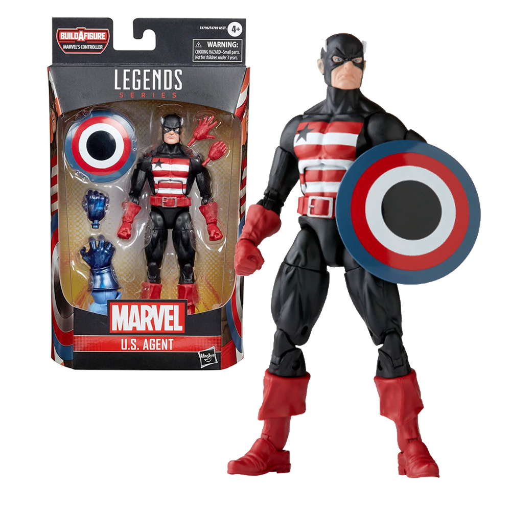 Boneco Marvel Legends US Agent Agente Americano HQs Baf Controller Capitão América Hasbro HQSeTOYS
