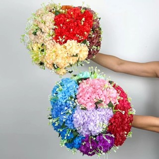 Buquê de Pompom grande artificial com 9 flores - BY800578