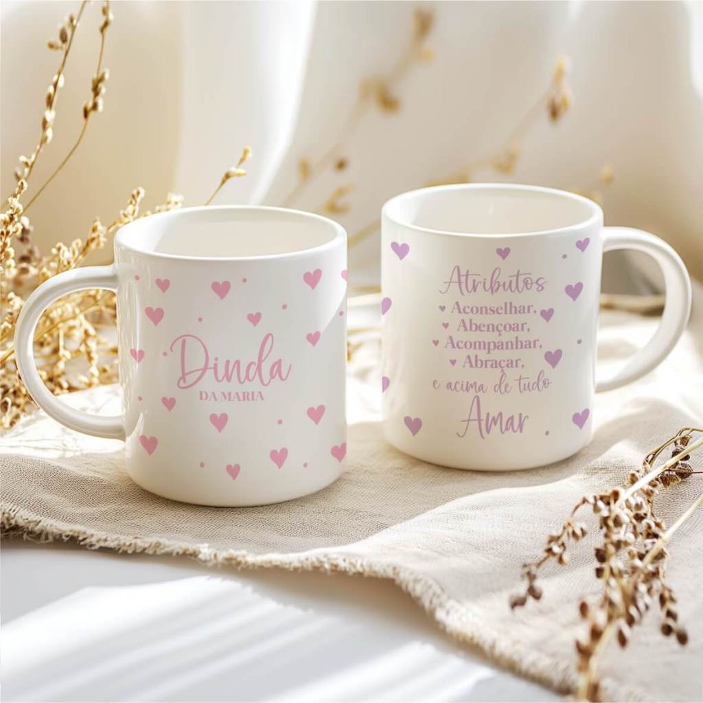 Caneca Personalizada Batizado  - Presente para Madrinha e Padrinho - Caneca Nome Personalizado - Lembrancinha Batizado