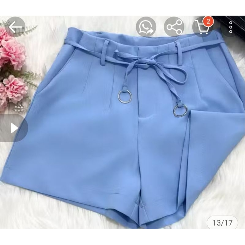 short alfaiataria sara com siper lateral em Oferta na Shopee