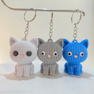 Chaveiro gatinho, chaveiro gato, chaveiro amigurumi, chaveiro tricotado, chaveiro fofinho, chaveiro kawaii, lembrancinha