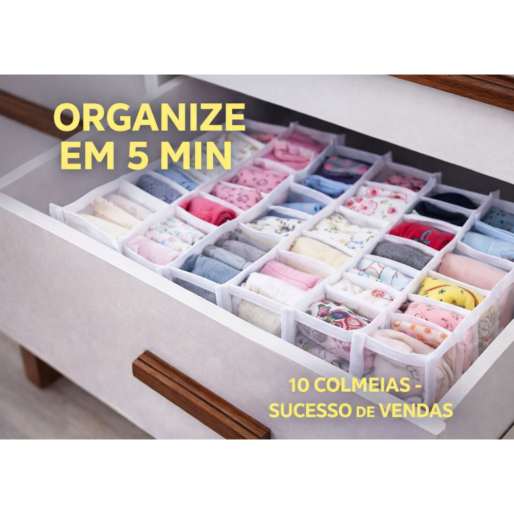 Kit 10 Colmeias Organizadoras Transparente Branca P Gavetas | Organize em 5 Min | SU Sonho em Oferta na Shopee