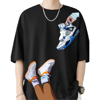 Camiseta Oversized Streetwear Camisa Masculina Algodao Estilosa Tenis Sneaker