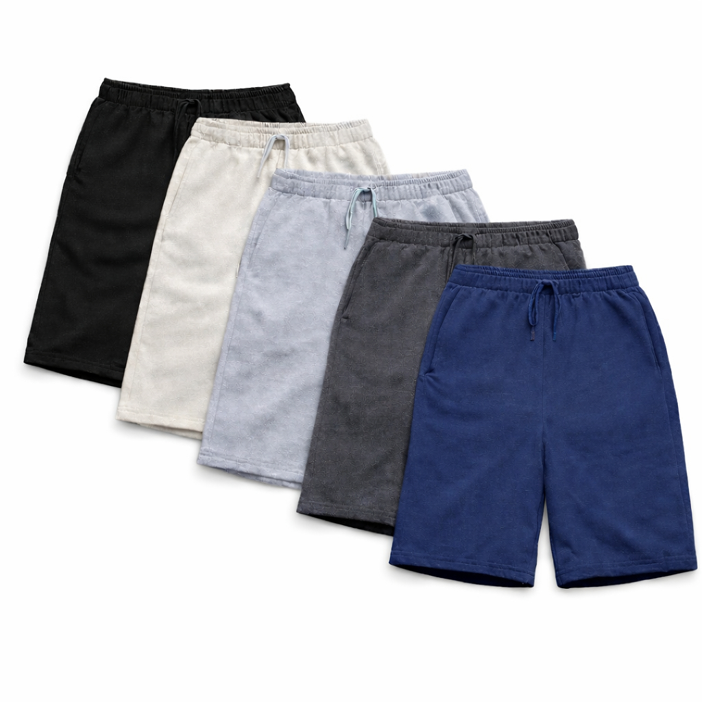 Kit 5 Bermudas de moletom algodao masculino - cores sortidas, casual - Conforto