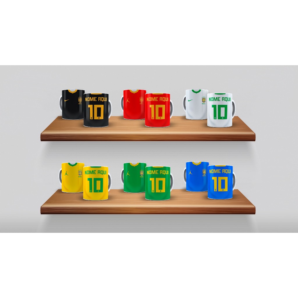 caneca Personalizada com nome Seleção Brasileira copa 2026 325ml