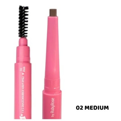 Lápis de Sobrancelha Melu Ruby Rose Duo - Cores Light, Medium e Dark Original em Oferta na Shopee