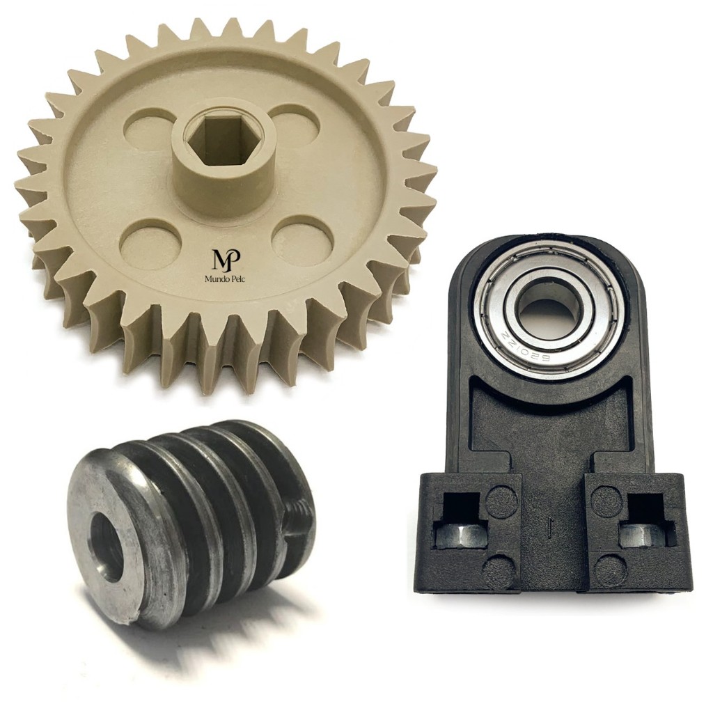 Kit engrenagem 32 dentes com mancal e sem fim para Laminador cilindro de massas 28 e 37 cm elétrico