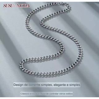 Colar Masculino Minimalista em Aço Inoxidável, Design de Elo Cubano. Presente de Fim de Ano para Ele. em Oferta na Shopee