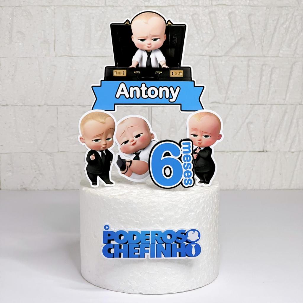 Topo de bolo Poderoso Chefinho Menino ou Menina Academia Aniversário Decoração de bolo personalizada