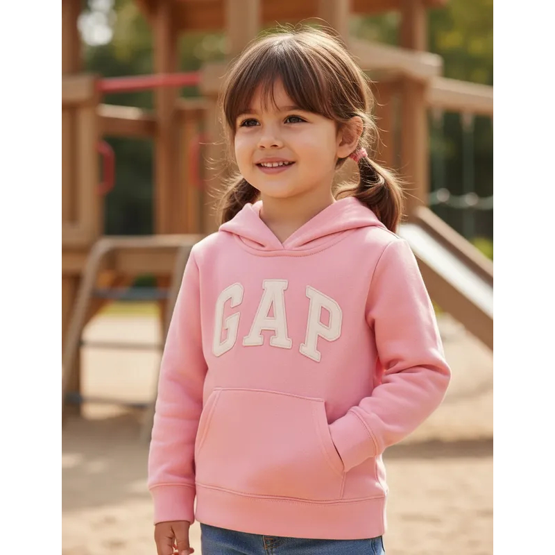 Linda Blusa Moletom Rosa sem Fleece GAP - Menina