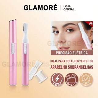 Aparador Elétrico de Sobrancelha Portátil | Depilador Facial para Pelos Finos em Oferta na Shopee