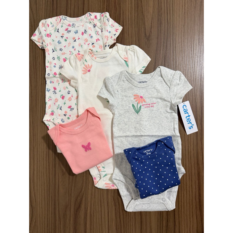 Kit Body Carters 5 peças Manga Curta Bebê Menina Original em Oferta na Shopee