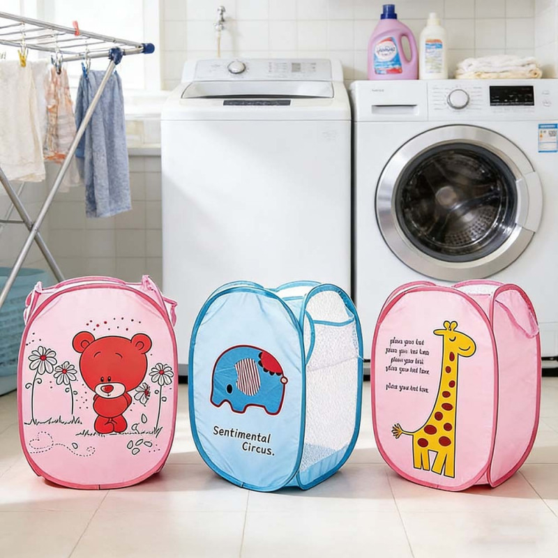 Cesto Organizador Infantil Dobrável - Armazena Brinquedos e Roupas, Multiuso e Fácil de Guardar em Oferta na Shopee