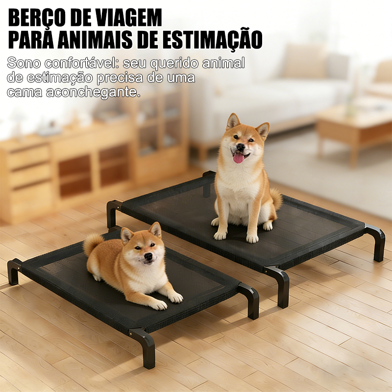 Cama Elevada Dobrável para Cães – Estrutura Metálica Resistente, Respirável e Portátil para Uso Interno e Externo em Oferta na Shopee