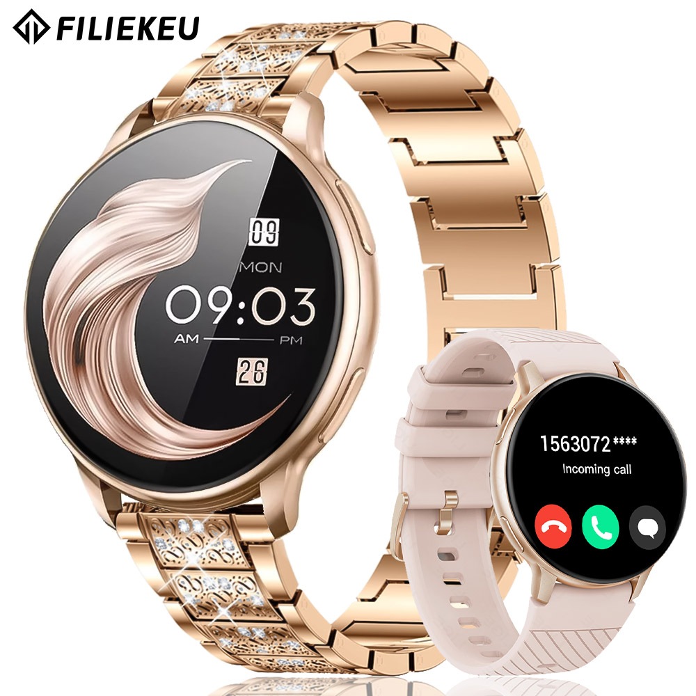 FLK Relógio Smartwatch Pressão Arterial Chamadas Bluetooth à Prova d'água Smartwatch Relogio