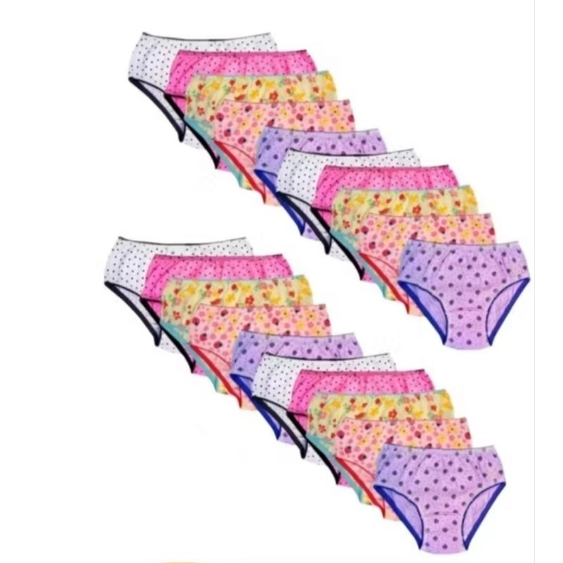 Kits de Calcinhas infantil de Algodão  com forro Cores Sortidas ( kits 10, 12 e 15 pcs )