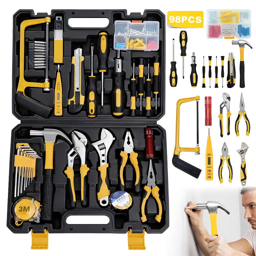 Kit Ferramentas 98 Peças Wetoke com Maleta Combo de Ferramentas Completo Profissional