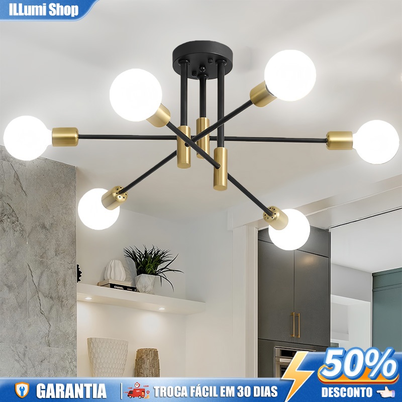 Lustre Moderno Lâmpada luminária De Teto Semi-Embutida Iluminação De Casa Para Quarto/Sala/Cozinha