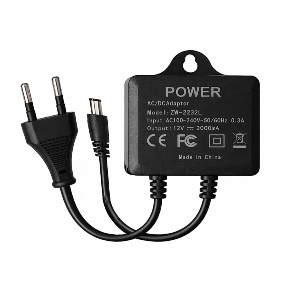 Fonte pra camera segurança ZW-2223 esm-001 sd1202 preta 12v 2A prova d'agua ICsee yoosee jortan B42 em Oferta na Shopee