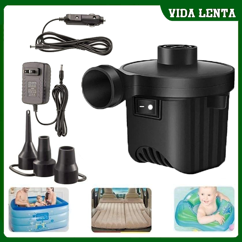 Bomba Elétrica Pneumática para Encher e Secar Colchões, Boias e Piscinas Infláveis
